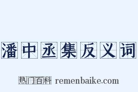 潘中丞集反义词是什么意思的图片